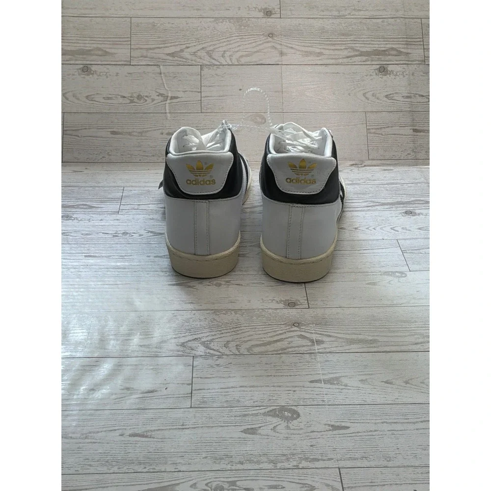 Adidas Jabbar Hi JI3445 Mens 9 White Black NWT Leather Retro  Basketball Sneaker